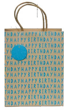 Neon Kraft Birthday Neon Blue large gift bag