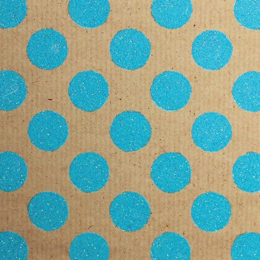 Neon Kraft Spot Neon Blue wrapping paper