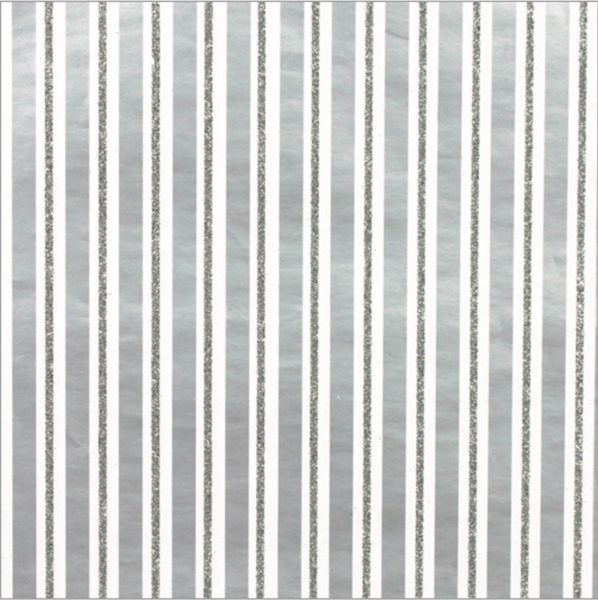 Glitter With Love Duo Stripe Silver on Wht/Sil