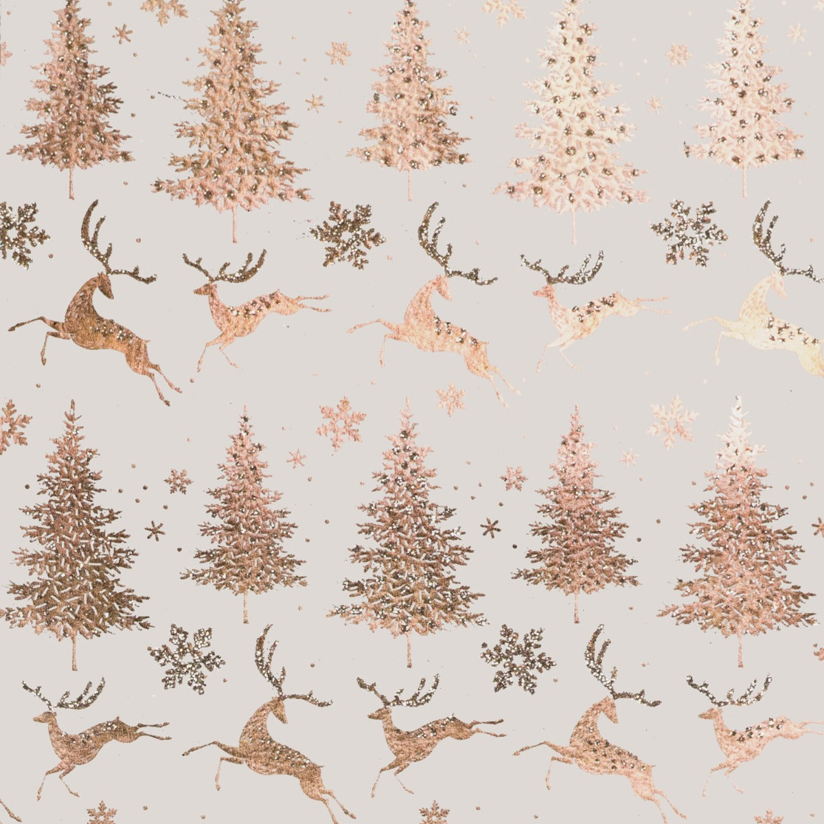 Golden Christmas Rose Gold Reindeer Sand on Alabaster