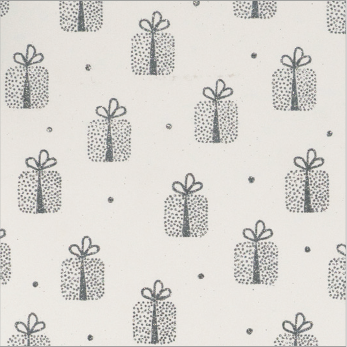 Glitter With Love Dotty Presents Silver on White