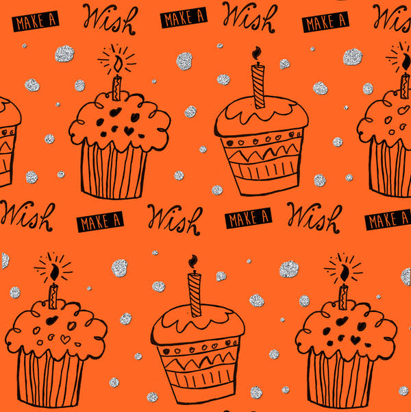 Uniqueco Bio Glitter FSCM Eco Party Cupcakes Silver on Orange