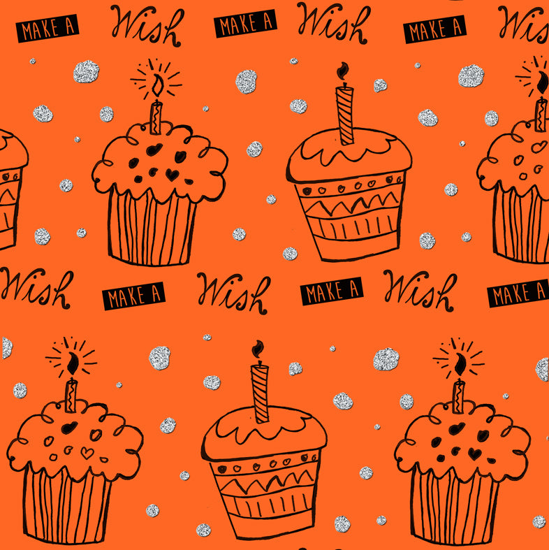 Uniqueco Bio Glitter FSCM Eco Party Cupcakes Silver on Orange