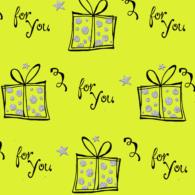 Uniqueco Bio Glitter FSCM Eco Party Present for You Silver on Yellow