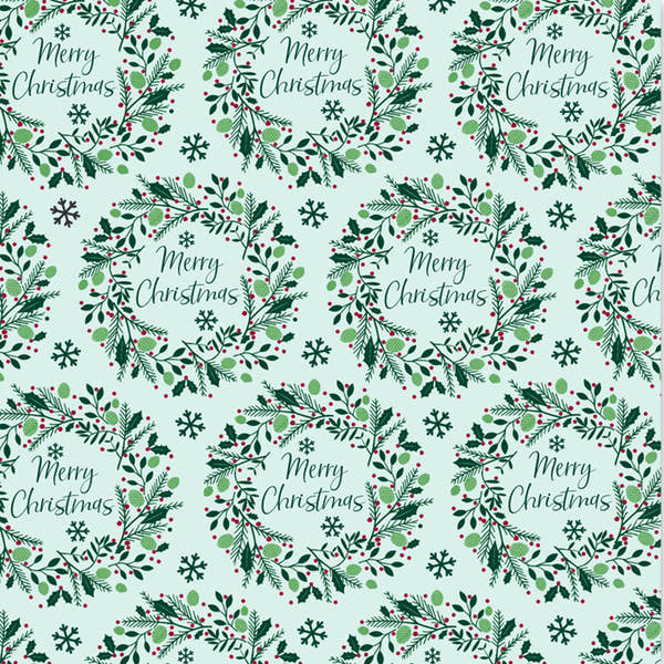 Uniqueco Bio Glitter FSCM Holly & Ivy Wreaths on Pale Green