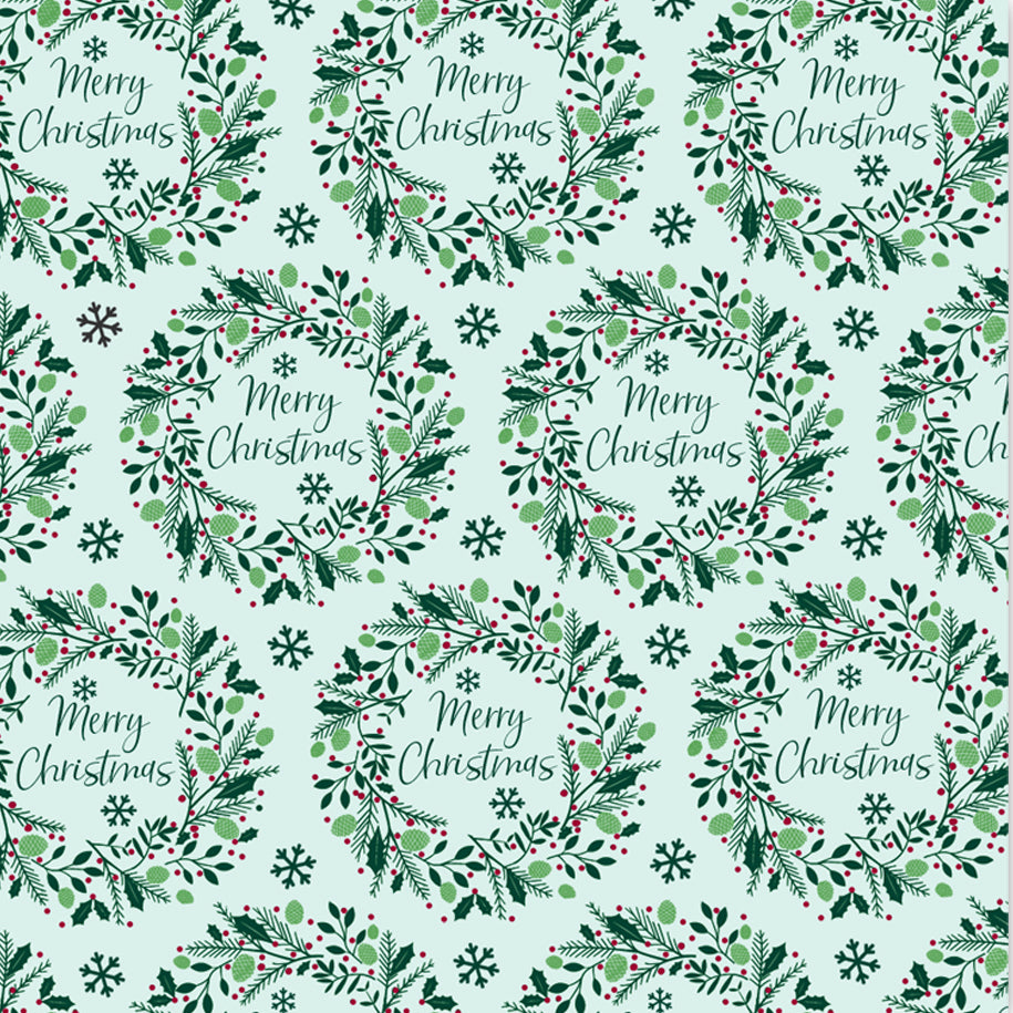 Uniqueco Bio Glitter FSCM Holly & Ivy Wreaths on Pale Green