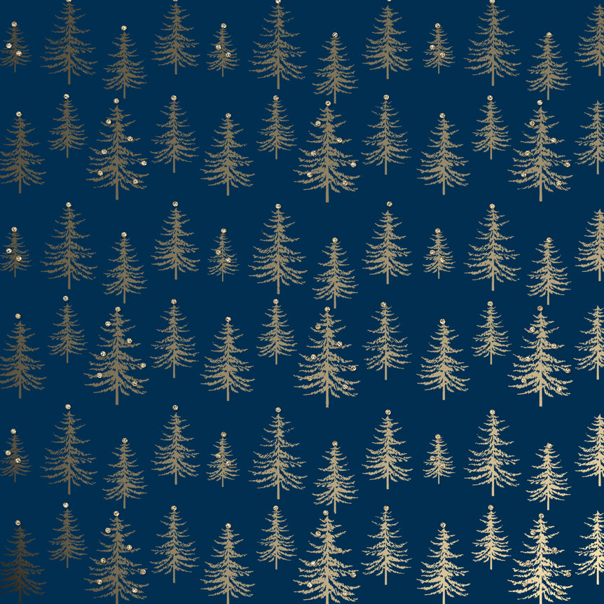 Uniqueco Bio Glitter FSCM Luxe Gold Trees on Blue