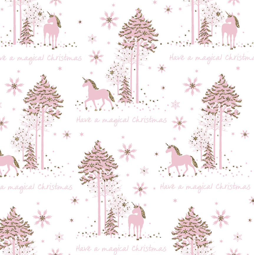 Uniqueco Bio Glitter FSCM Magical Christmas Unicorn Scene Sand on White