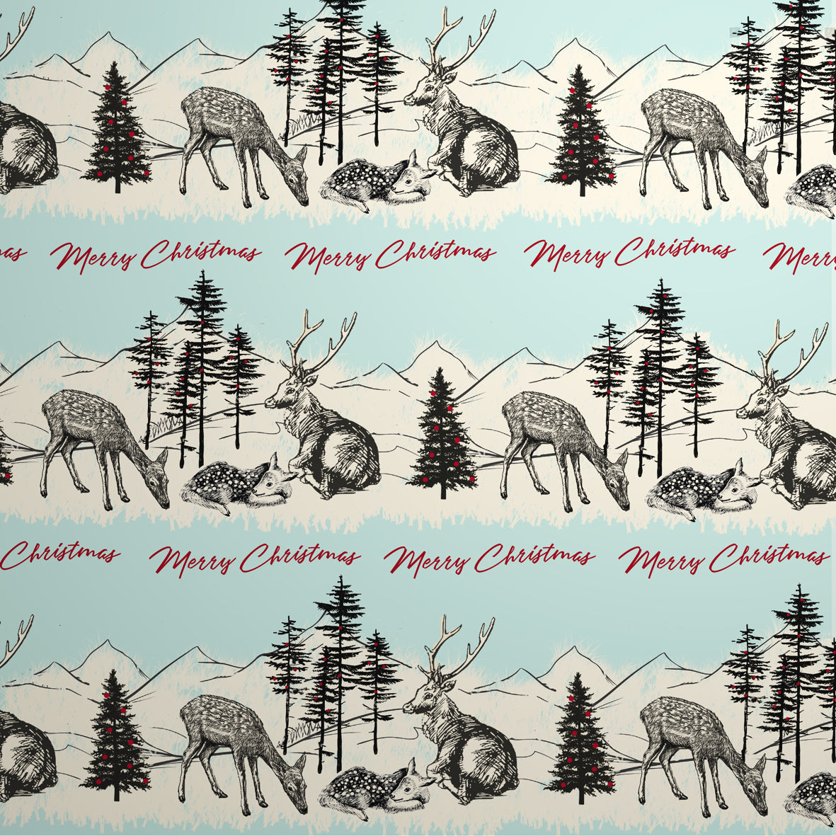 Uniqueco Printed FSCM Wild Winter Highland Scene on White Kraft