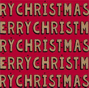 Uniqueco Printed FSCR Festive Friends Kraft Merry Christmas on Red