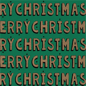 Uniqueco Printed FSCR Festive Friends Kraft Merry Christmas on Green