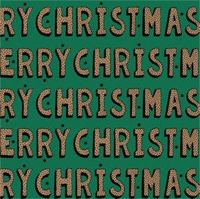 Uniqueco Printed FSCR Festive Friends Kraft Merry Christmas on Green