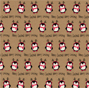 Uniqueco Printed FSCR Festive Friends Cute MC Penguin on Kraft