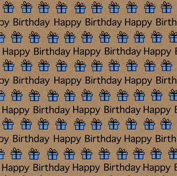 Uniqueco Printed FSCR Happy Brights Blue Happy Birthday Present on Kraft