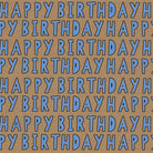 Uniqueco Printed FSCR Simply Eco Blue Cut Out Happy Birthday on Kraft