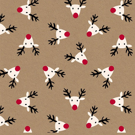 Uniqueco Printed FSCR Festive Friends Reindeer Head on Kraft