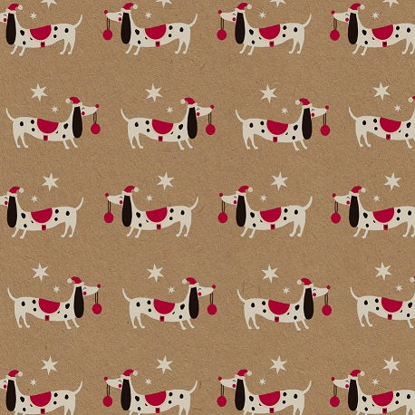 Uniqueco Printed FSCR Festive Friends Xmas Spotty Dog on Kraft