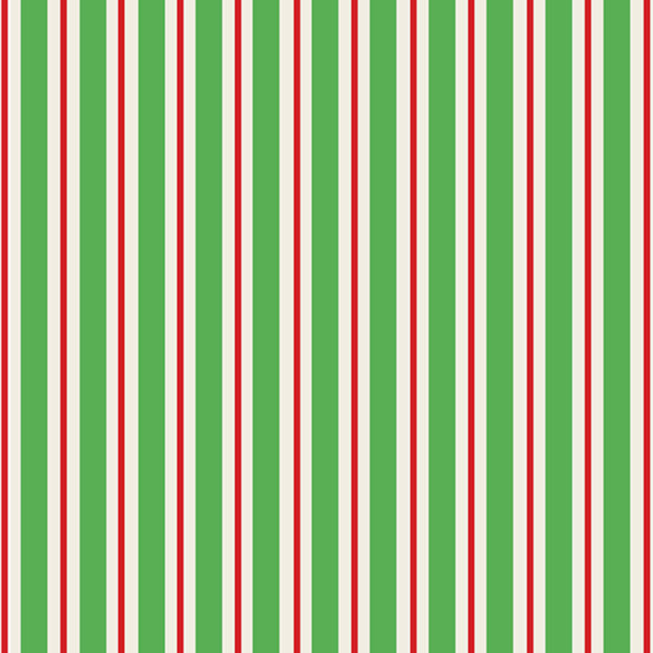Uniqueco Printed FSCM Elf Duo Stripe Red/Green on Cream