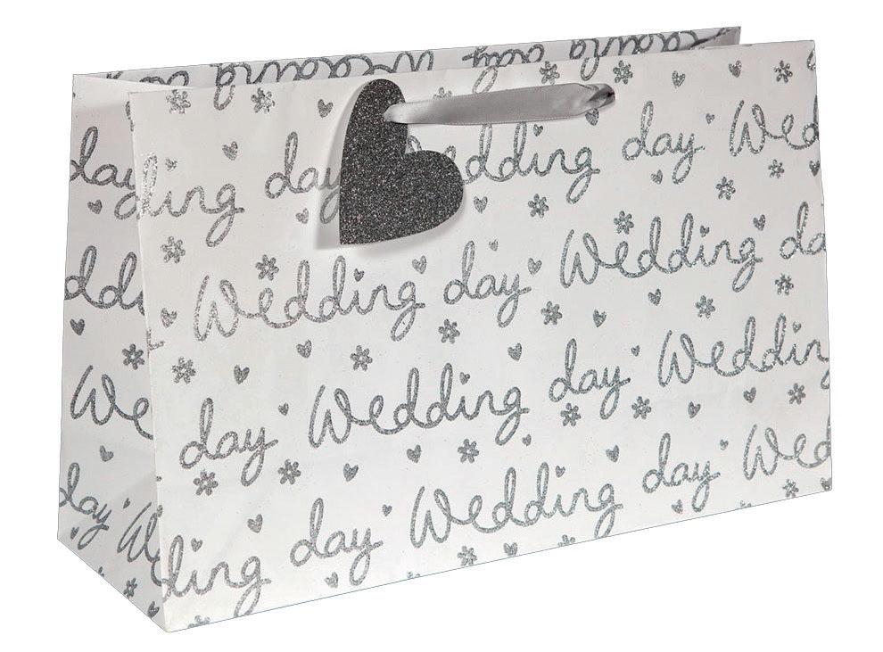 Glitter Gift Bag Wedding Day Large