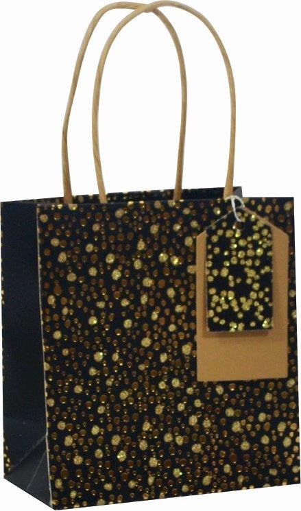 Deco Random Spots Gold/Black small gift bag