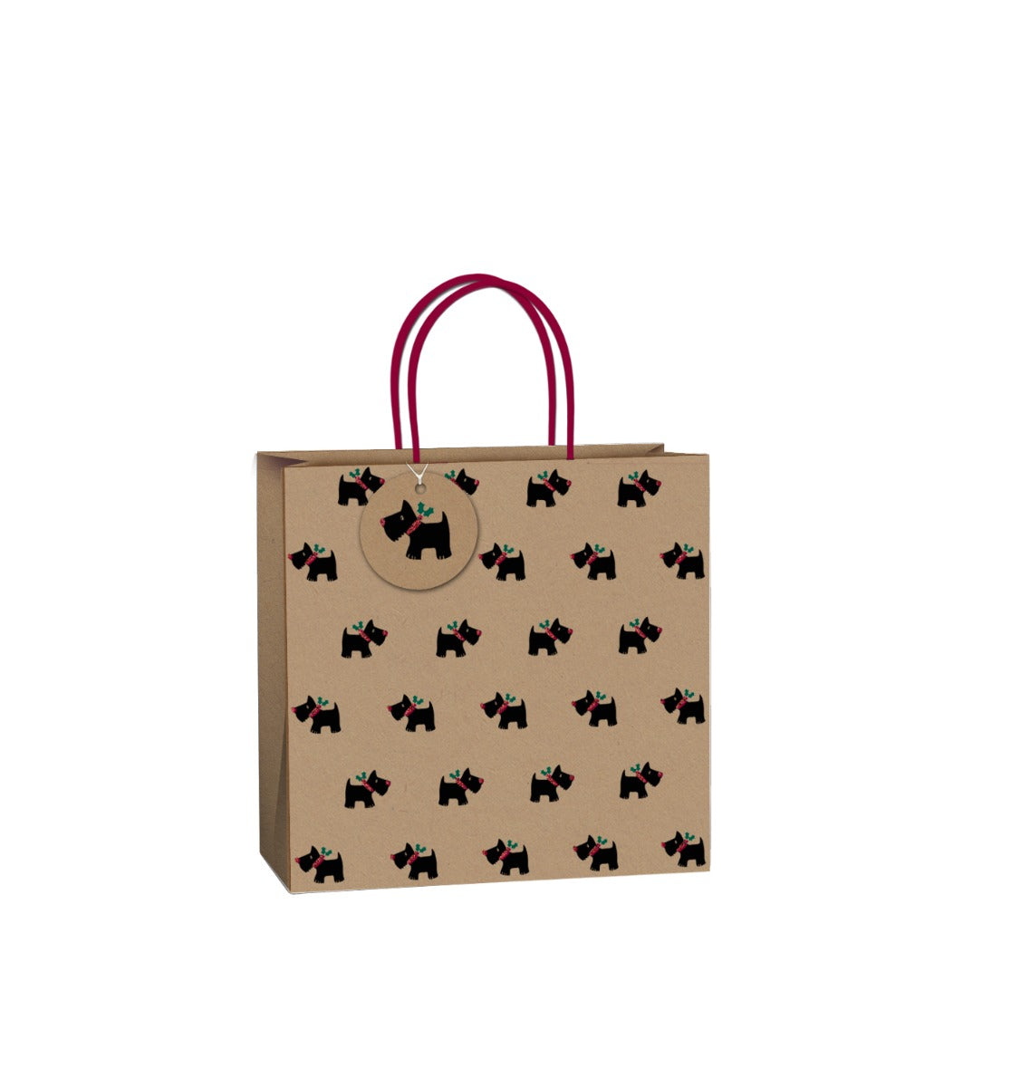 Uniqueco FSCM* Bioglitter Bag Festive Eco Scottie Dog Medium (Unit of 6)