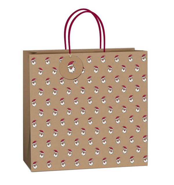 Uniqueco FSCM* Bioglitter Bag Festive Eco Santa Head Extra Large (Unit of 6)