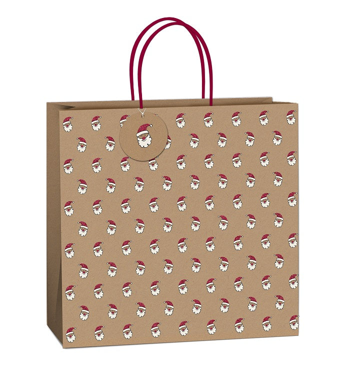 Uniqueco FSCM* Bioglitter Bag Festive Eco Santa Head Extra Large (Unit of 6)