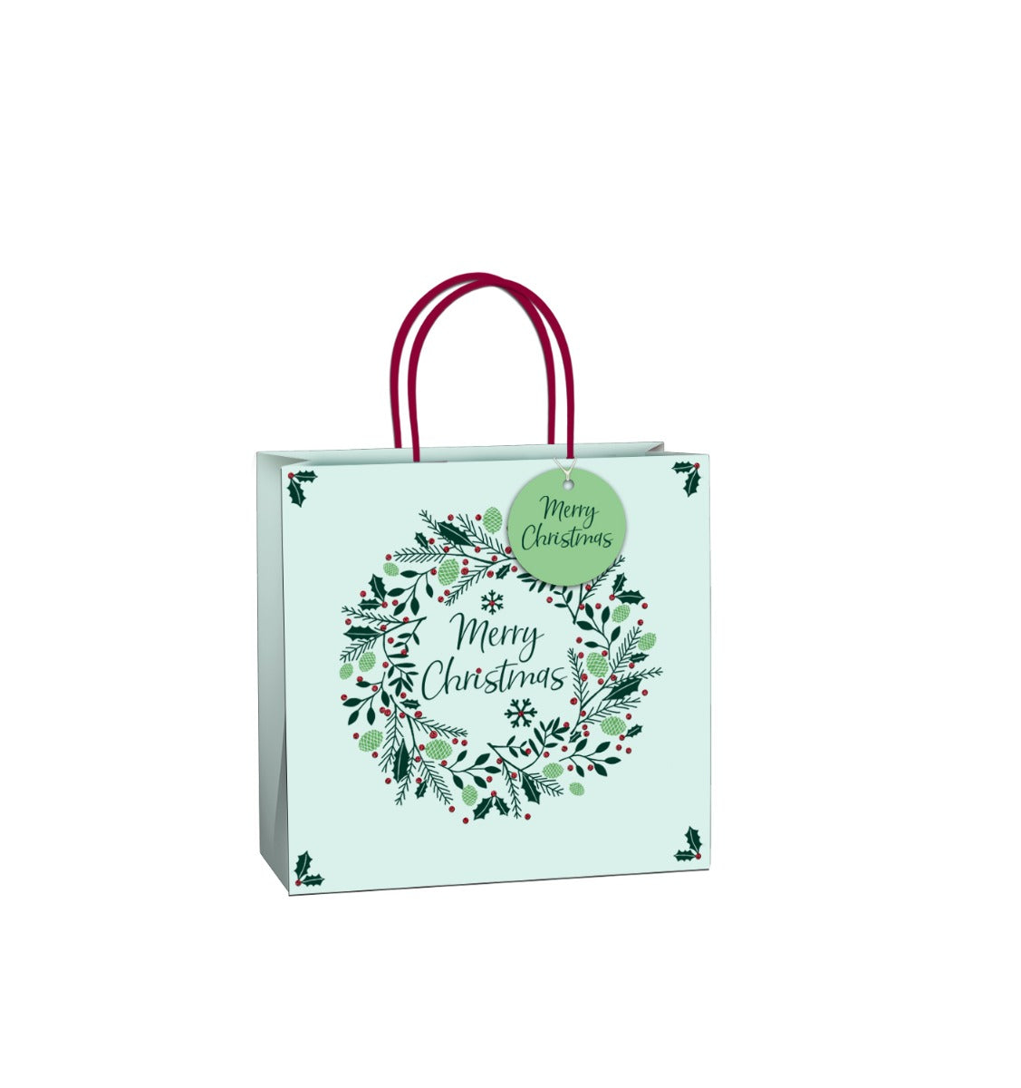 Uniqueco FSCM* Bioglitter Bag Holly & Ivy Medium (Unit of 6)