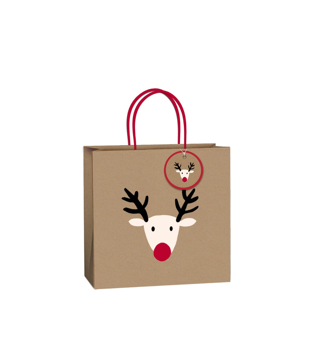 Uniqueco FSCM* Printed Bag Festive Friends Rudolph Medium (Unit of 6)
