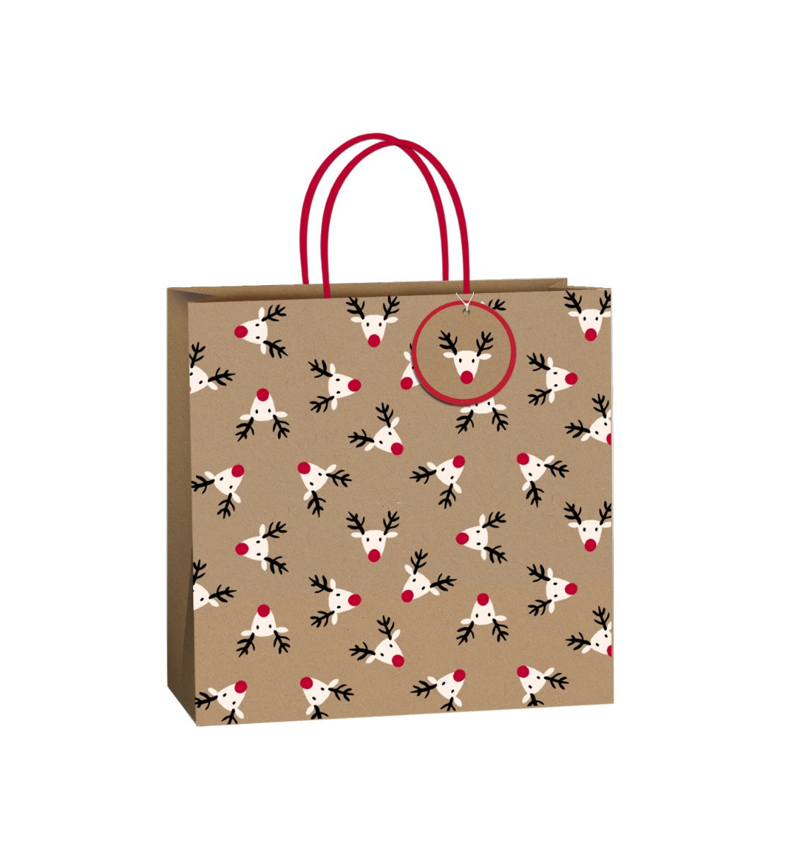 Uniqueco FSCM* Printed Bag Festive Friends Rudolph Large (Unit of 6)
