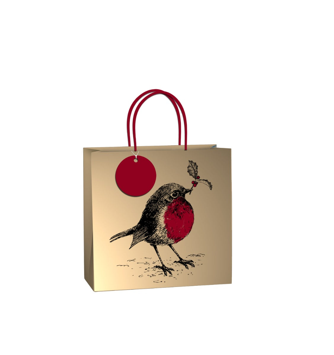 Uniqueco FSCM* Printed Bag Winter Deluxe Robin Medium (Unit of 6)