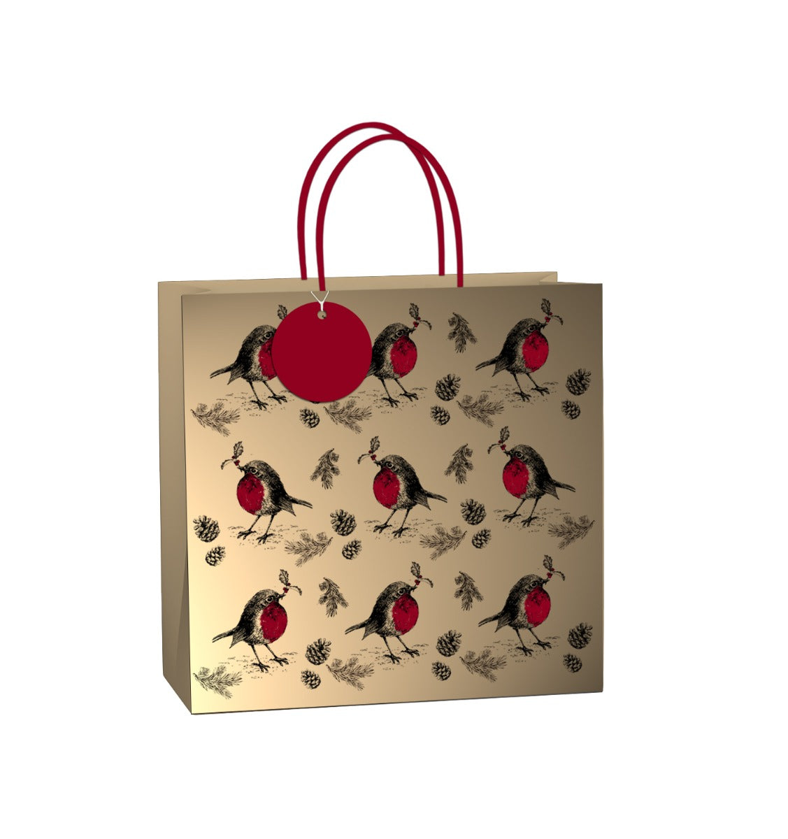 Uniqueco FSCM* Printed Bag Winter Deluxe Robin Large (Unit of 6)