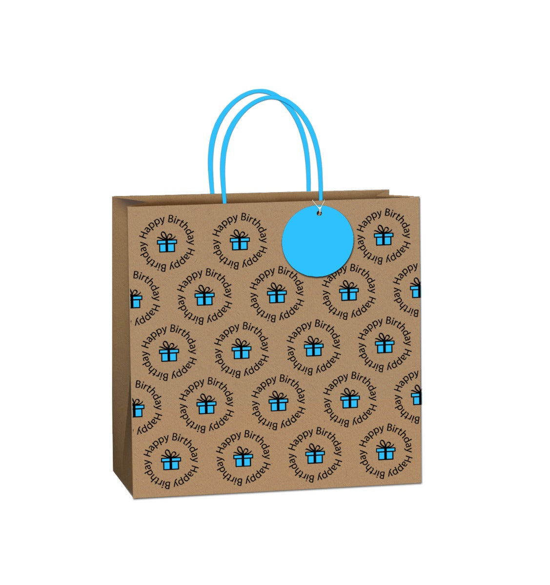 Uniqueco FSCM* Printed Bag Simply Eco Circle Present Blue Large (Unit of 6)