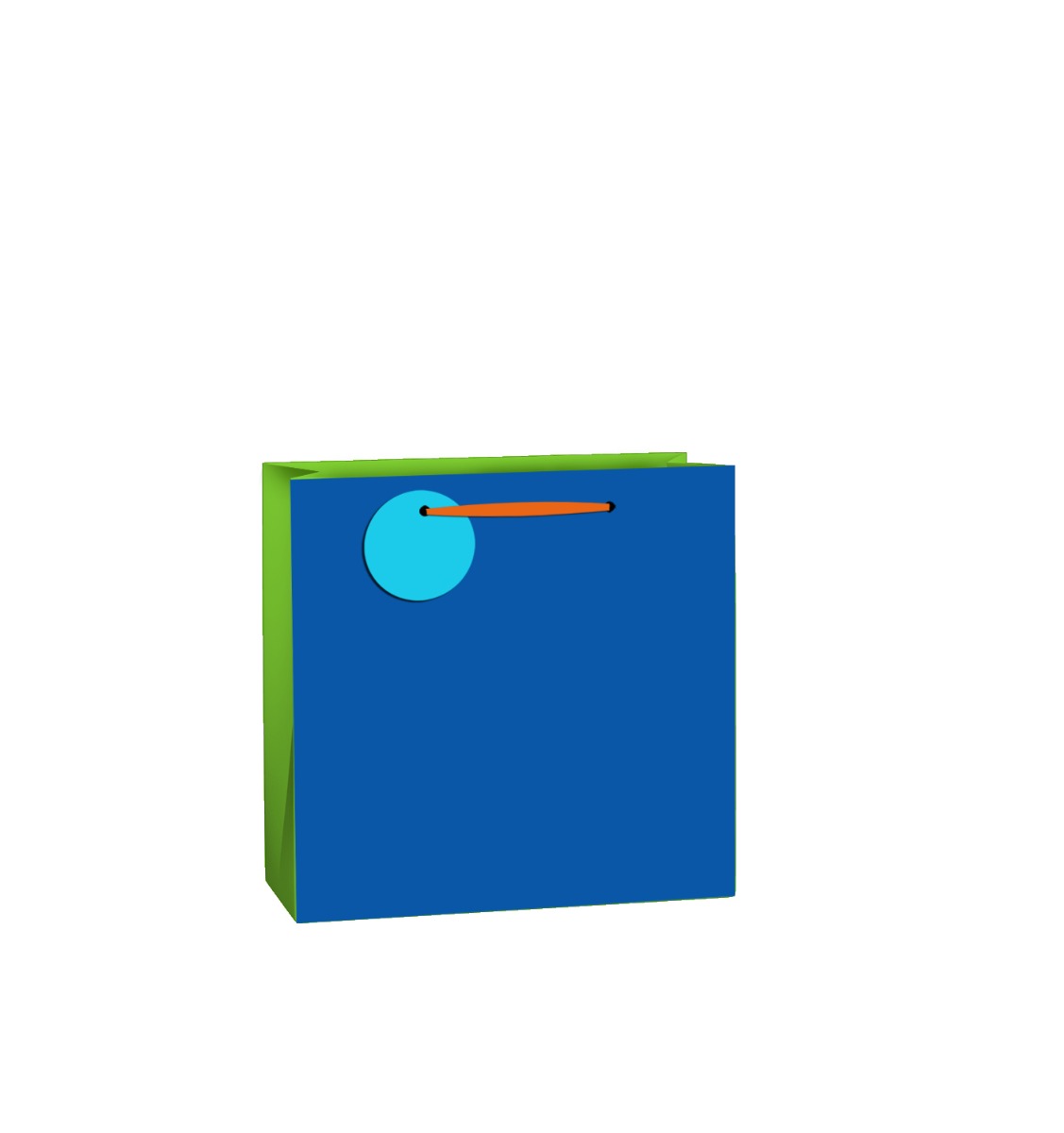 Uniqueco FSCM* Printed Bag Simply Colour Blue and Lime Medium (Unit of 6)