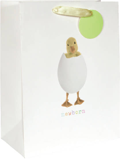Duckling on White large gift bag