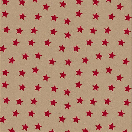 Uniqueco Printed FSCR Jolly Christmas Mini Red Star on Kraft