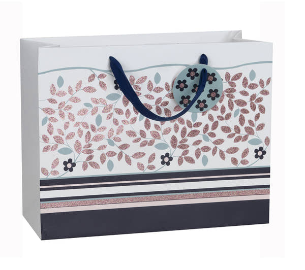 Modernity Navy large glitter gift bag