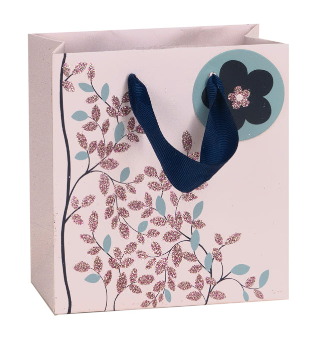 Glitter Gift Bag Modernity Navy Small (pack of 6)