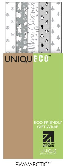 Uniqueco Printed FSCM Arctic Rollwrap Assortment Box of 42 Rolls