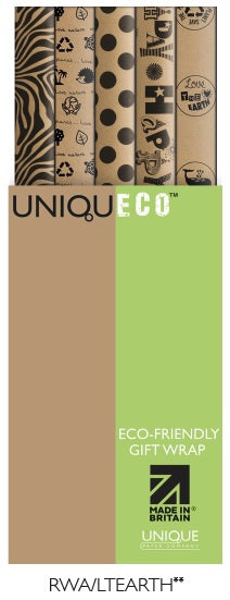 Uniqueco Printed FSCR Love the Earth Rollwrap Assortment of 42 Rolls