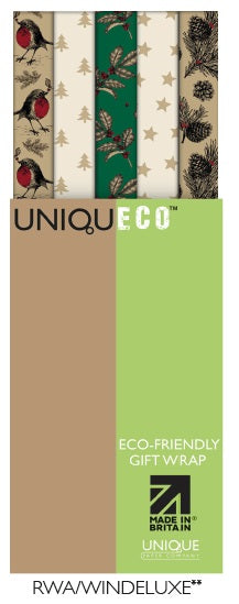 Uniqueco Printed FSCM Winter Deluxe Rollwrap Assortment of 42 Rolls