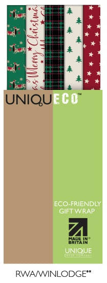Uniqueco Printed FSCM Winter's Lodge Rollwrap Assortment of 42 Rolls