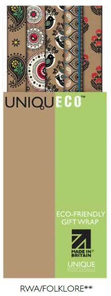 Uniqueco Printed FSCR Folklore Rollwrap Assortment of 42 Rolls