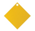 Plain Print Single Face Gift Tag - Yellow Diamond