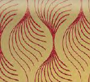 Glitter Christmastide Feather Red on Gold