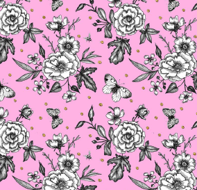 Uniqueco Bio Glitter FSC® Vintage Floral Roses on Pink