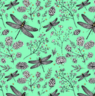 Uniqueco Bio Glitter FSC® Vintage Floral Dragonflies on Green