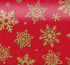 Uniqueco Printed FSC® Winter Deluxe Gold Delicate Snowflake on Red