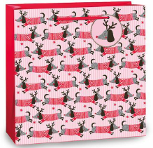 Uniqueco FSC® Bio Glitter Bag Merry Kitschmas Sausage Dog Large