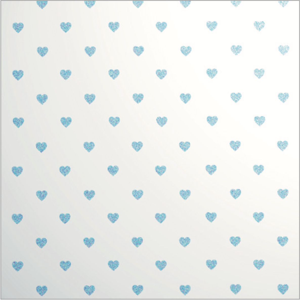 Glitter Les Petits Mini Heart Blue on White